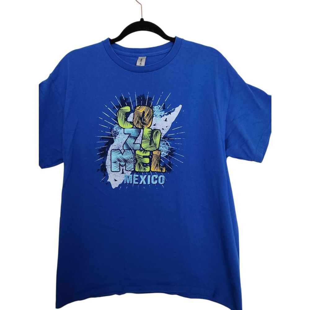 Gildan NCL Norwegian Cruise Line Cozumel Mexico Graphic Blue T-Shirt Size LARGE